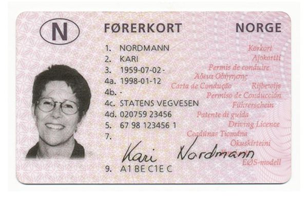 NORWAY DRIVER’S LICENSE
